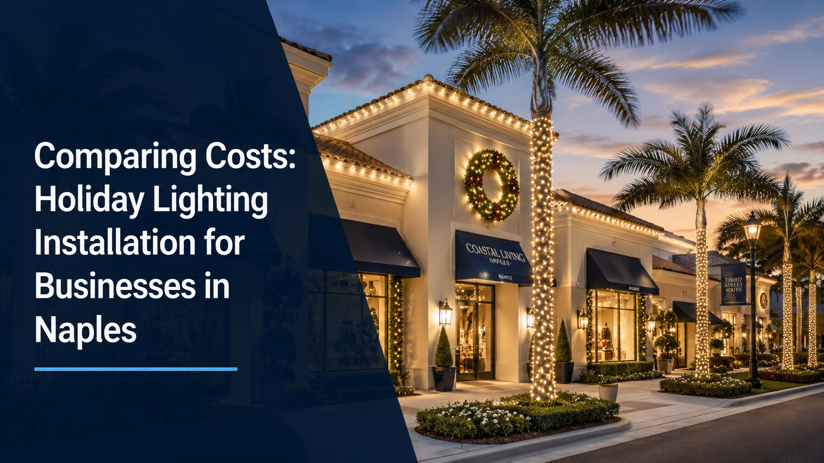 Holiday lighting installation in Naples